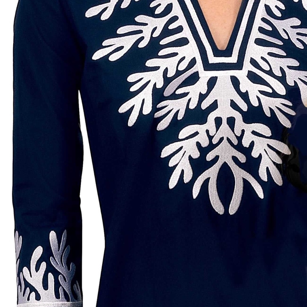 NWT Gretchen Scott Designs Navy Embroidered Maxi Dress